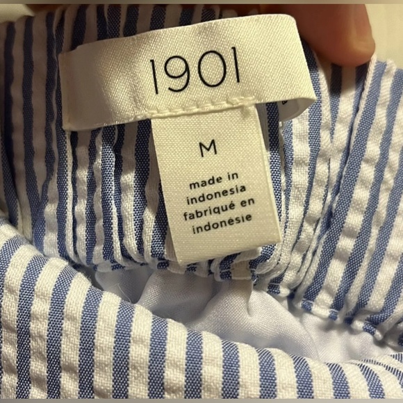 1901 Blue and White Striped Skirt Size Medium - Picture 3 of 4